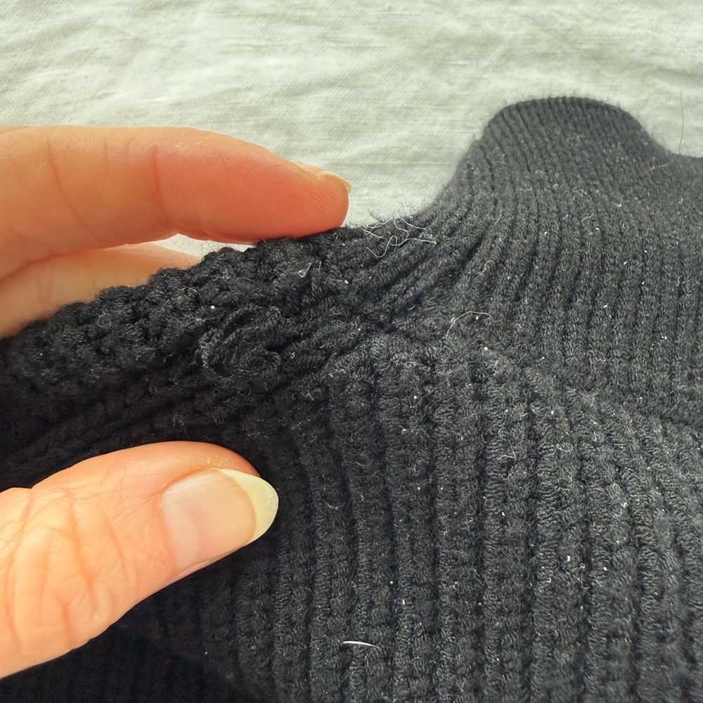 J. Crew Black Ribbed Knit Top - Picture 3 of 5